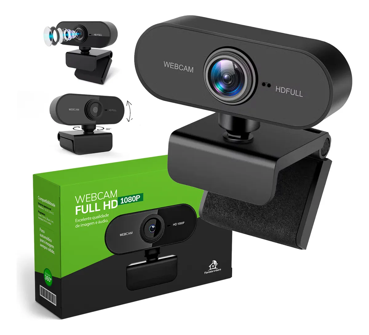 Webcam Full HD 1080p – visão principal